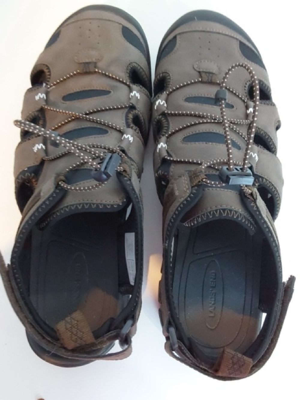 Lands End|Men's Brown Black Sporty Vented Outdoor Sandals Hiking Shoes Sz.10.5 - Picture 6 of 16